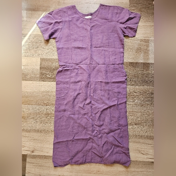 Flax Purple Raglan Sleeve Midi Dress - Picture 2 of 7